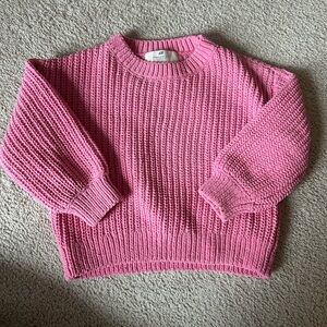 H&M Toddler Girls Vibrant Pink Crew Neck Sweater